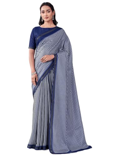 Image of Satrani Women's Silk Printed Saree with Unstitched Blouse Piece