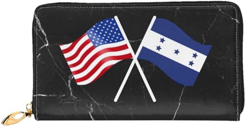 American And Honduras Flag Wallet Card Bag