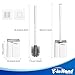 Toilet Brush and Holder Set, Silicone Toilet Bowl Brush, Bathroom Accessories, Durable Toilet Scrubber Bristles, Compact Size for RV, Wall Mountable, Drip-Proof, Deep Cleaning. (White)