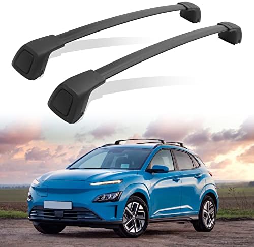 AUXPACBO Upgraded Lockable Cross Bar Fit for Hyundai Kona 2018 2019 2020 2021 2022 2023 2024 Anti-Theft Roof Rack Rail Crossbars Luggage Rack Cargo Bar