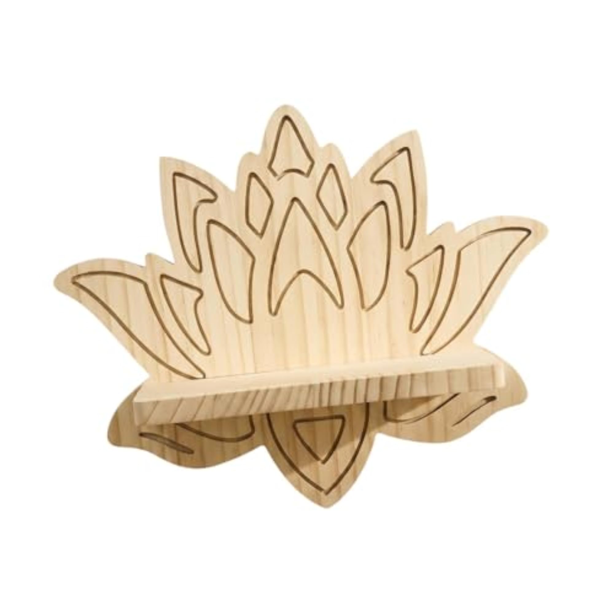 Lotus Shaped Wall Shelf Rustic Home Decor for Nursery