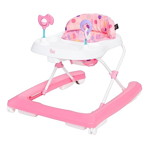 Smart Steps Trend Activity Walker and Entertainer with Removeable Toys, Large Tray, Cup Holder, Adjustable Height and Flat Fold Frame for Storage, Ages 6 Months +, Orbits Rose by Smart Steps - Used condition - US$39.95