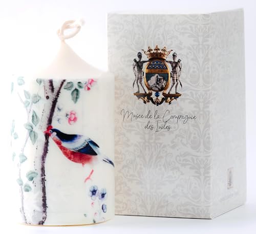 Bougie imprimée décorative - Musée de la Compagnie des Indes - Oiseaux Blancs - Papier Peint XVIIIème siècle - cire de soja BIO sans OGM - Bougie...