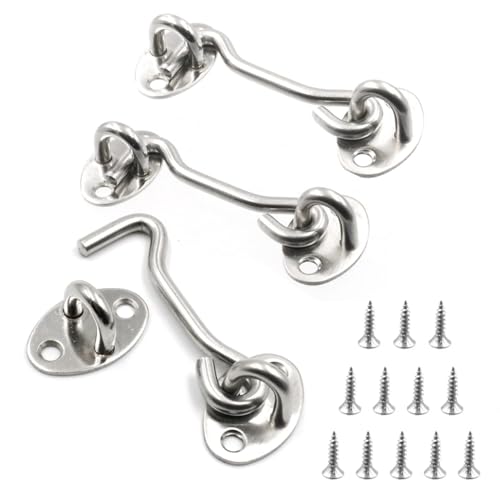 引き戸 鍵 後付け 90度直角ドアロック ボルトロック 3個入り フリップラッチロック シルバー ネジ4個付き 木製ドア 窓 引き戸 寝室などに ドア 室内 ルーフハッチ用ドアバックル 鍵 銀