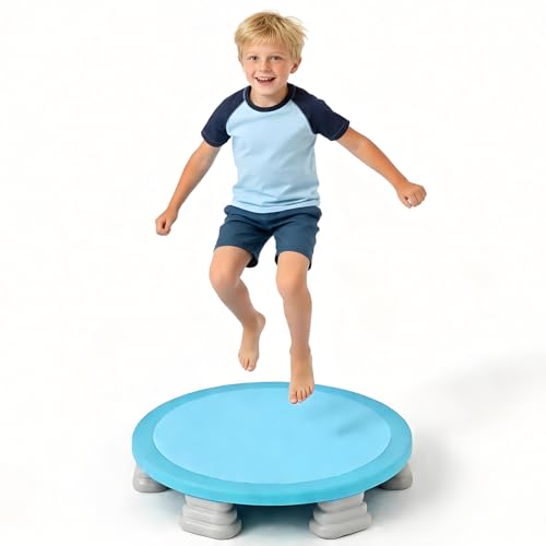 Bounce Board for Kids 25 Springless Toddler Mini Trampoline Indoor & Outdoor Safe EVA Foam Bouncy Board for Sensory Play Balance & Motor Skills - No Assembly Required Outdoor Play Equipment