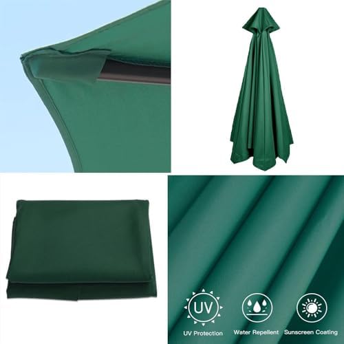9ft/10ft Waterproof Replacement Umbrella Canopy - Durable Market Table Parasol Cover, 8 Ribs Outdoor Patio Umbrella Top for Yard & Garden (Khaki)