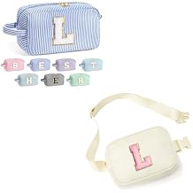 YOOLIFE Initial Girls Makeup Bag and Crossbody Bag L