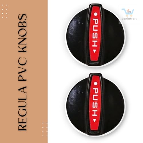 Image of Gas StovePVC Regular Knobs Set | Plastic Gas Stove Knob Set | Manual Ignition Buttons, Compatible with All Gas Chulhas | Black, Set of 5