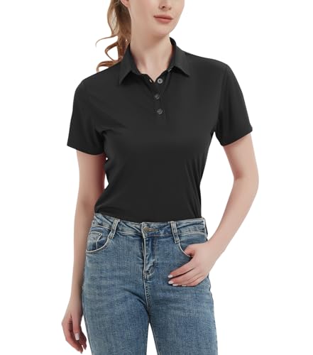 Women's Polo Shirts UPF 50+ Casual Sun Protection Work Quick Dry 4 Buttons Short Sleeve Collared Golf Shirt XS-3XL