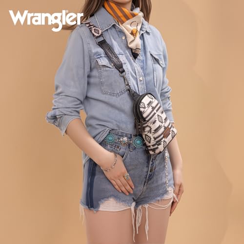 Image of Wrangler Small Sling Bag for Women, Leather Crossbody Bags Cross Body Purse Fanny Packs with Adjustable Strap for Gift