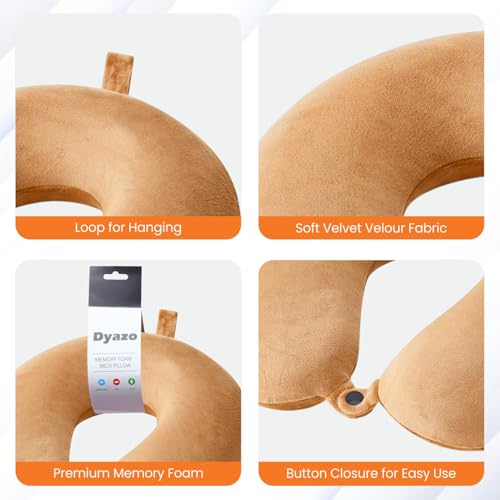Image of Travel Neck Pillow | Soft Velvet U Shape Neck Support Cushion for Sleeping, Travelling & Cervical Pain Relief | Comfortable Head Rest Pillow for Airplane Flight, Car, Bus & Train (Beige)