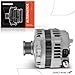 A-Premium Alternator Compatible with Nissan Rogue 2008-2012, X-Trail 2005-2006, 2.5L, 12V 110A 6-Groove Clutch Pulley Clockwise, Replace# 23100AU400, 23100AU40D