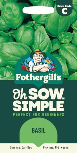 Fothergills Oh Sow Simple Basil Vegetable Seeds Sow: JanDec Green