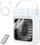 Portable Air Conditioners, 4 in 1 1200ML Personal Air Conditioner, Evaporative Air Cooler Fan with Remote, 7 RGB Light Modes, 3 Speeds & 2-8H Timer for Bedroom,Car,Nightstand, Office, Dorm, RV
