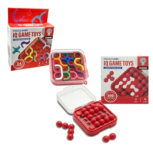 Image of IQ Game Toys Puzzle Set Combo for Kids & Adults|Brain Teaser Logic Puzzle Game |Educational Travel Mind Toy with 24+ & 300+ Challenges | Single Player Thinking Game for Boys & Girls Age 6+