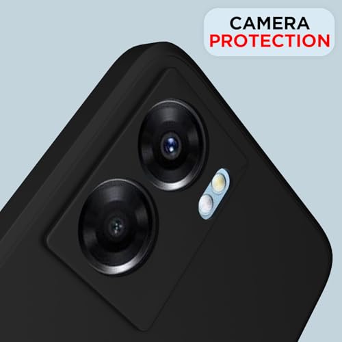 Image of Outlouders Back Cover for Oppo K10 5G | Camera Protection | Durable Soft Matte Silicone Bumper Case (Black)