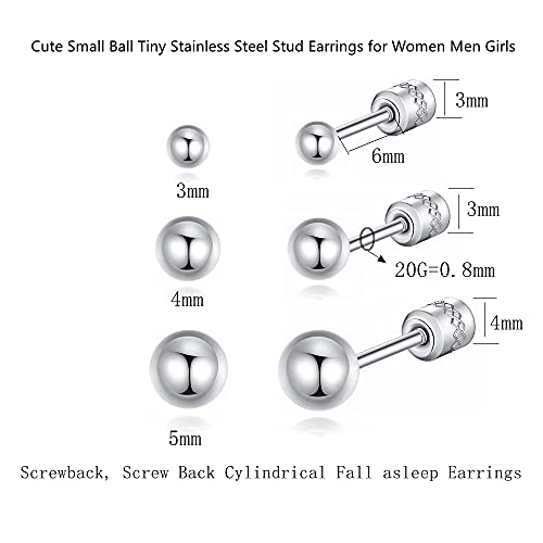 Hopply Screw On Earring Backs For Women,Hypoallergenic Surgical Steel Stud Earrings Ball Star Circle Simple Geometric Cartilage Helix Flat Back Piercing Earrings #TOP1