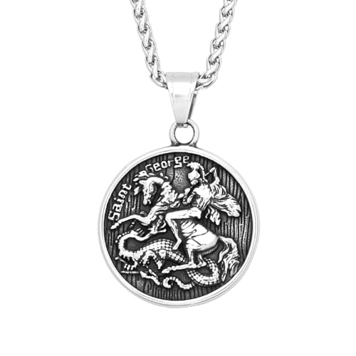 Collier homme Saint George chaîne épaisse incassable pour motard