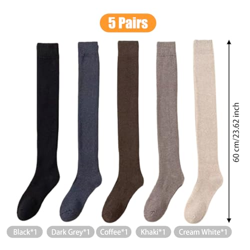 Chaussettes hautes pour femmes épaisses douces respirantes lot de 5 - 2