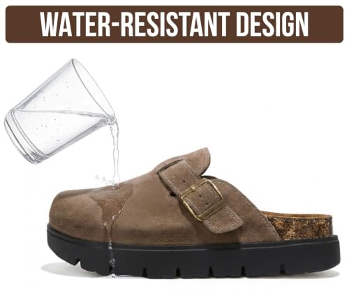 Image of 100% Genuine Leather Platform Clogs for Women - Fall Shoes for Women 2026
