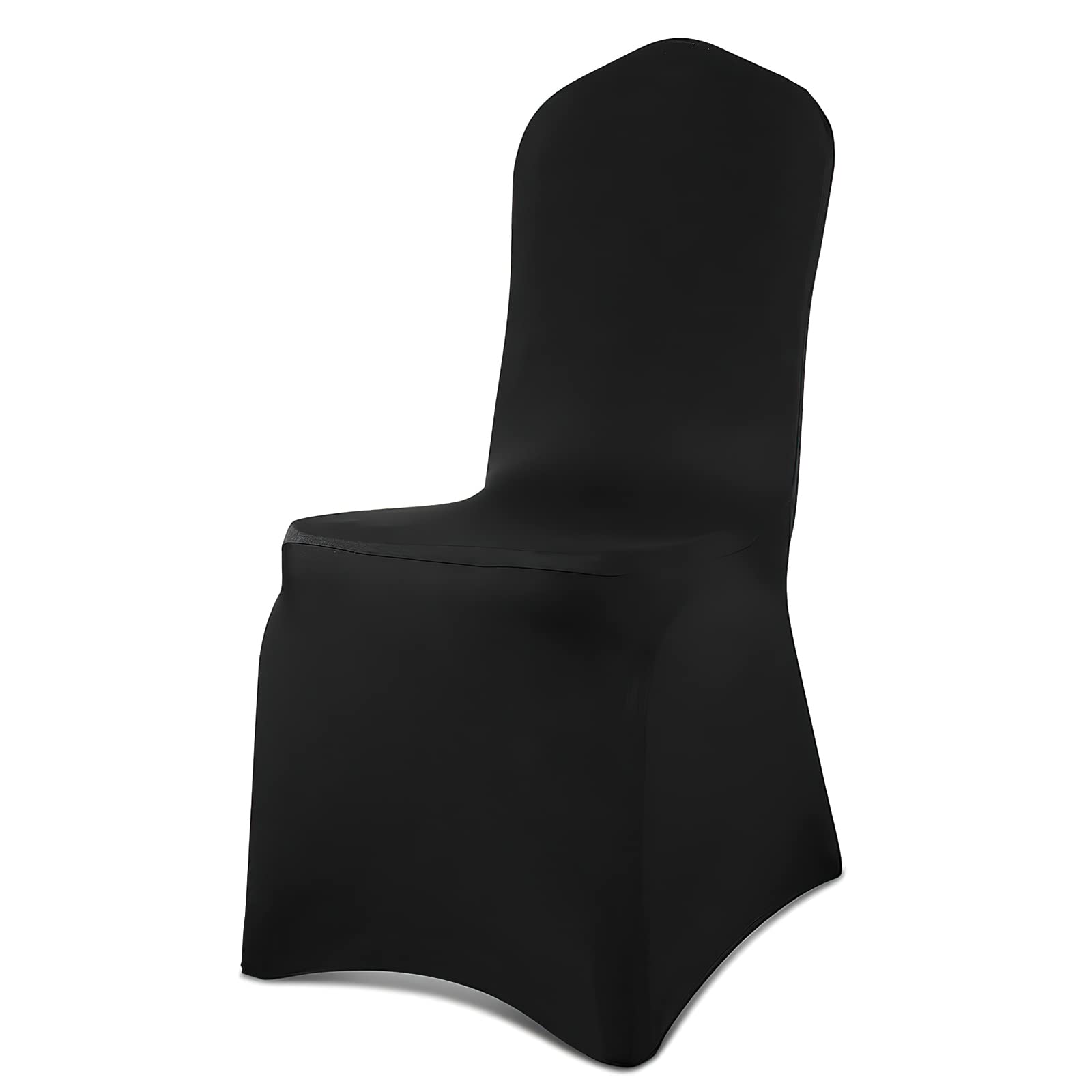 Chair Covers Removable Washable Dining Stretch Chair Covers Polyester Spandex Chair Slipcover for Wedding Dining Room Party Banquet (100, Flat Black)