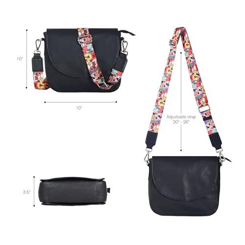Image of Genuine Leather Shoulder Crossbody Purse For Women with Adjustable Strap, Mobile Pocket & Outside & Inside Zipper