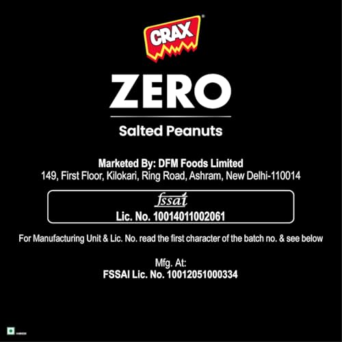 Image of Crax Zero Classic Salted Peanut Namkeen Snacks 160g /171g (Weight may vary)