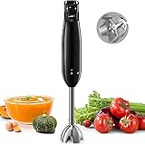 Hand Blender, Smart Step-less Speed Electric Potato Masher, Stainless Steel Immersion Mixer for Smoothies, Puree Baby Food, Sauce and Soup, 400W
