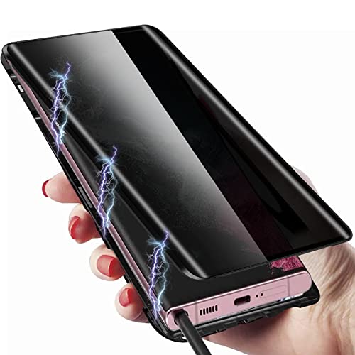 ZJRUI Galaxy S22 Ultra Privacy Magnetic Case, Double Sided Confidential Case Magnet Adsorption Metal Frame Tempered Glass Privacy Screen, Anti-Peep Protective Case for Samsung Galaxy S22 Ultra Silver - Image 1