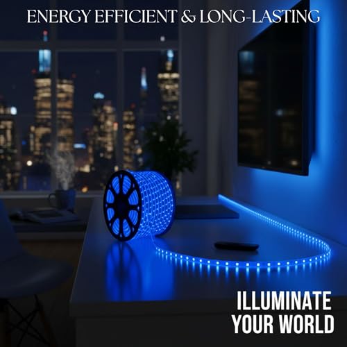 Image of 5 Meter Waterproof LED Strip Light Blue | Decorative LED Rope Light, Flexible Strip Light, Party Lights, Room Decoration, Festival Lighting, Indoor Outdoor Use