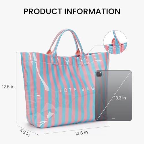 Image of Lushandy PVC Tote Bag for Women Jelly Beach Bag Top Handle Hobo Handbag | Water-Resistant, Wipe Clean, Lightweight