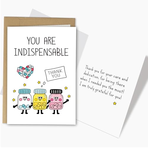 RYYike Funny Medical Thank You Card for Doctor Nurse, Cute Appreciation Card for Hospital Medical Staff, Doctor Day Cards Gift for Him Her, You Are Indispensable