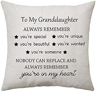 Aconesong To My Granddaughter Gifts from Grandma Grandpa Pillow Cover Cushion Covers for Granddaughter Birthday Christmas Party Home Decor 18x 18 In (MEET)
