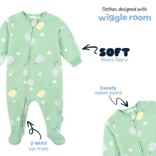 Image of Gerber Baby Boys & Girls 3-Pack Fleece Footed Pajamas