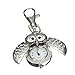 ODETOJOY Silver Flip Open Owl Keychain Watch Pendants Ornament For Handbags Or Schoole Pack Christmas Thank You Gift Cool Key Holders Lanyards Fobs