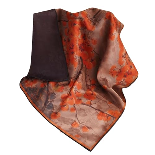 Écharpe carrée en soie jacquard fleurie HangErFeng pour femme 1556