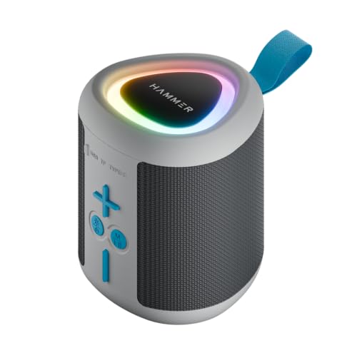 Image of HAMMER Smash 2 Bluetooth Speaker | 10W Powerful Sound | Bluetooth 6.0 | TWS Function | Multi-Color LED Modes | USB & TF Card Support | FM Radio | Type-C Charging | Portable Speaker | White