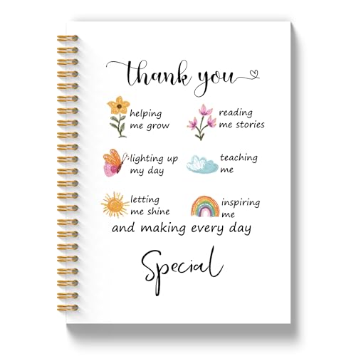KJULYW Daycare Teacher Notebook Journal 5.5x8.3 Inch, Kindergarten Preschool Teacher Appreciation Gifts, Thank You and Making Every Day Special Hardcover Spiral Notebook Journal