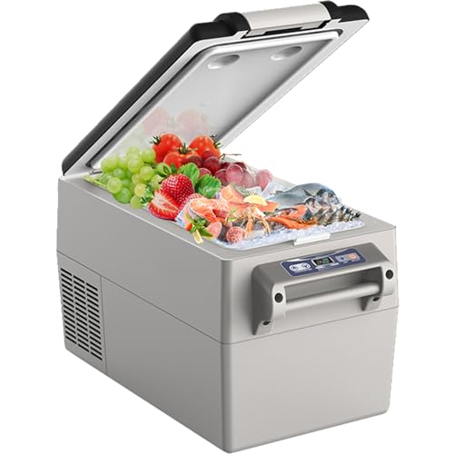VEVOR Frigo per Auto, Frigo per Auto da 12 Volt, Congelatore Portatile a Doppia Zona da 32 Litri, Gamma Regolabile da -4 ℉ a 50 ℉, Frigo a Compressore da Esterno 12/24 V CC e 100-240 V CA