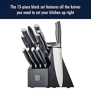 HENCKELS Graphite Razor Sharp 13 pc Knife Set German Engineered Informed by 100 Years of Mastery Chefs Knife BlackStainless