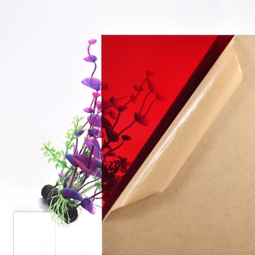Image of DMiotech 12 inch x 12 inch 3mm Thick Plastic Acrylic Board Acrylic Sheet PMMA Acrylic Board for Craft DIY Display Project Sign Blank Red Clear