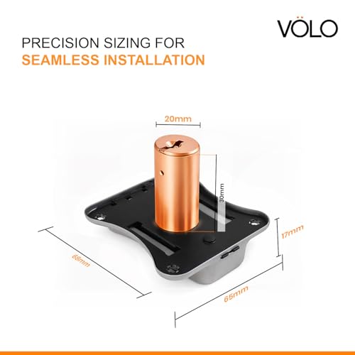 Image of Volo Furniture Cupbord Locks for Drawers and cabinets, Cupboard /Cabinet /Safety /Wardrobe /Furniture almirah Lock for Home and Office (30mm, Rose Gold)