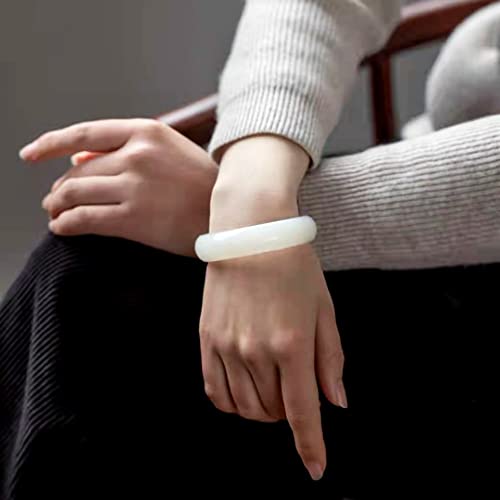 Bracelet jonc en jade blanc véritable bijou intemporel en pierre naturelle de 60 mm - 4