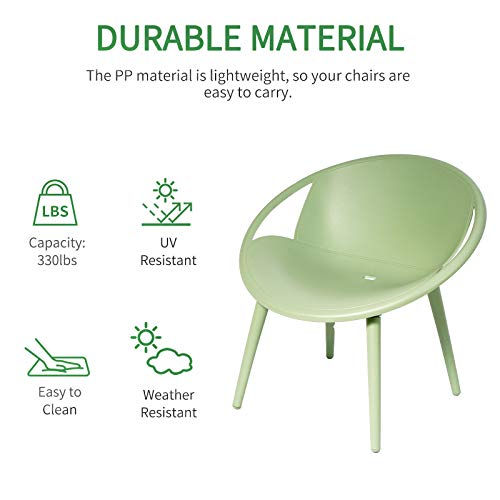 3 Piece Outdoor Patio Furniture Set - Modern chairs Plastic Heavy-Duty Waterproof No Rust Chairs Coffee Table Balcony Front Porch Garden Backyard Poolside Bistro Set All-Weather Conversation Sets