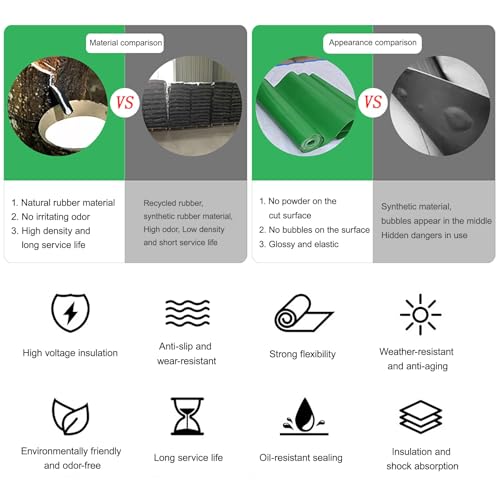 Tapis isolant électrique en caoutchouc robuste de 10mm pour une sécurité durable - 3