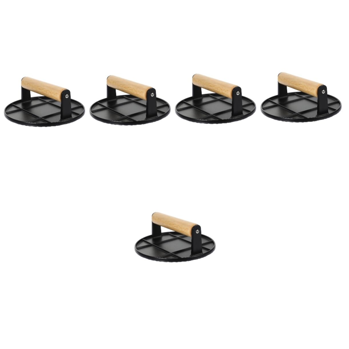 MAGICLULU 5 Piezas Plato para Hornear y Freír Tocino De Pastel De Carne Herramienta para Prensar Carne para Hamburguesas Herramienta De Cocina Aleación De Aluminio