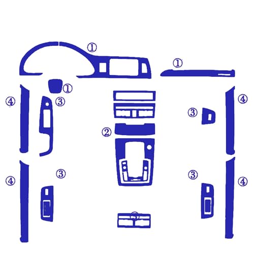 Autocollants garniture intérieur carbone bleu 3D pour rénover plastique rayé Q7 4L A