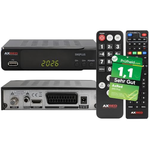 CONNETTIVITÀ VERSATILE: HDMI & SCART: AXRED S 90 Plus è compatibile con TV moderni e meno recenti. È dotato di HDMI di qualità HD, SCART per TV legacy e USB 2.0 e uscita audio coassiale.