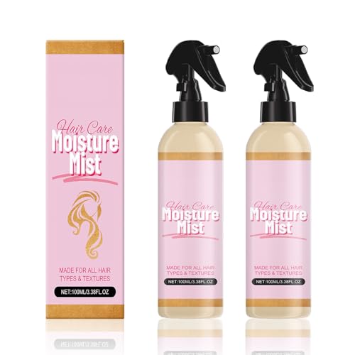 Acondicionador en spray sin enjuague - Desenreda e hidrata al instante | Fortalece y suaviza el cabello | Para todo tipo de cabello con jugo de aloe vera, aceite de almendras dulces y miel (2Pcs)