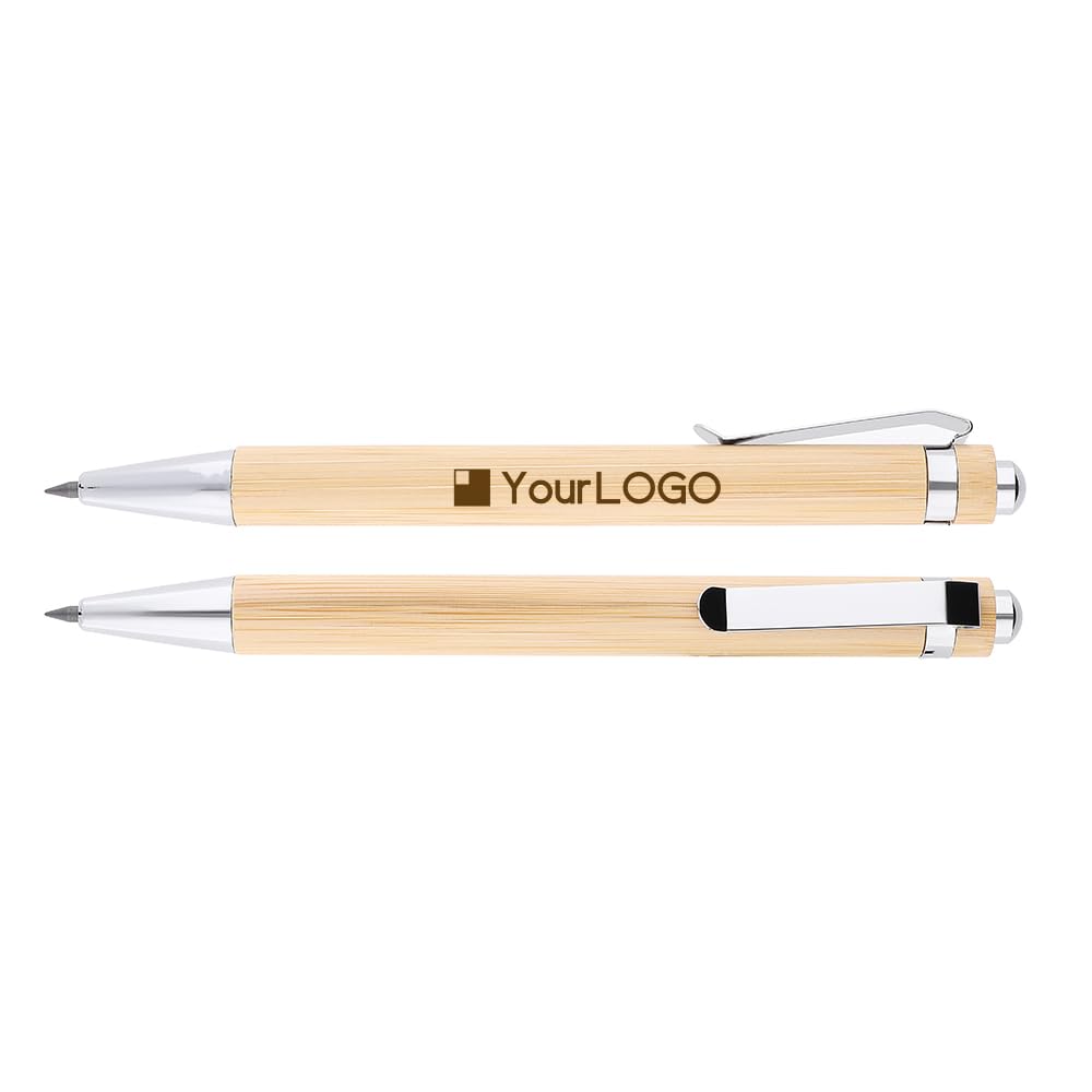 MPM Eternal Bleistift aus Bambus, ewiges Schreiben bis zu 10 km, mit Gravur, personalisierter Stift, Werbekugelschreiber mit Wunschtext & Logo, Holz/Metall-Stift, eco friendly, Preis für 1000 Stück